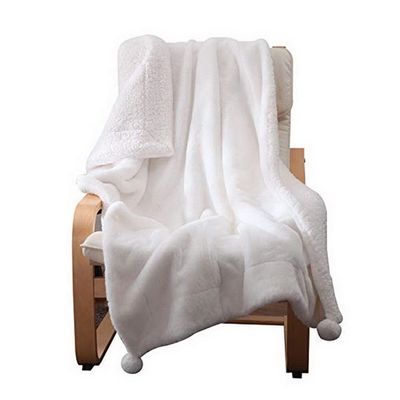 qualità  Luxury High Quality 100% Polyester Faux Rabbit Fur Throw Blanket Anti-pilling Custom Wholesale fabbrica